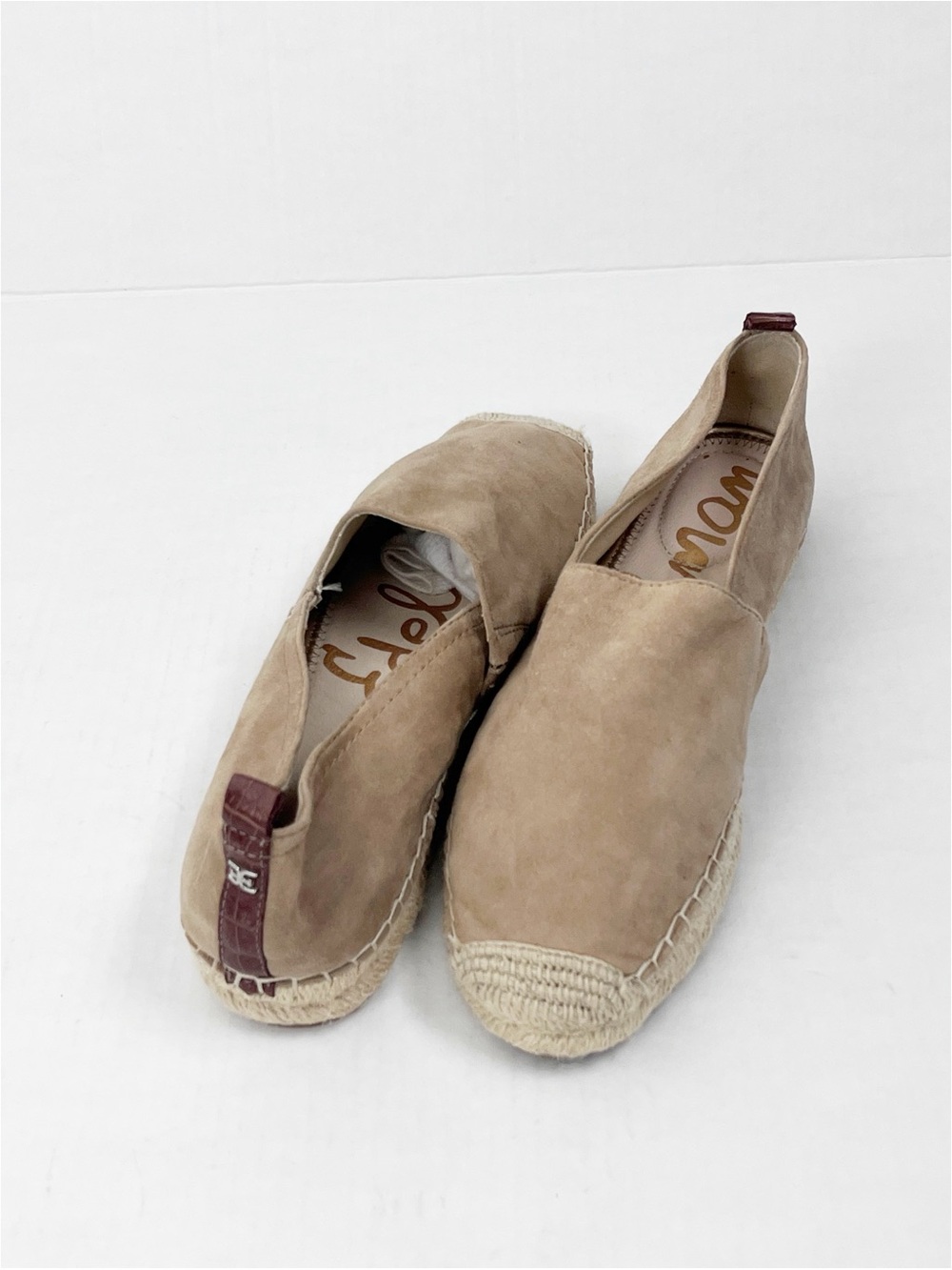 SAM EDELMAN Khloe Tan Suede Espadrilles Slip On Shoes Size 9 Casual Neutral Boho